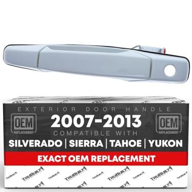 Imagem de Maçaneta de porta externa, lado esquerdo do motorista dianteiro - compatível com Chevrolet Avalanche Tahoe Suburban Silverado 2007-2013; Cadillac Escalade; GMC Sierra Denali Yukon - Branco Olímpico -