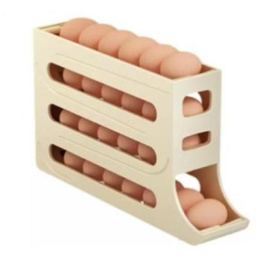 Imagem de Porta Ovos Suporte 4 Andares Rolante Para 30 Ovos Organizador de Gelad