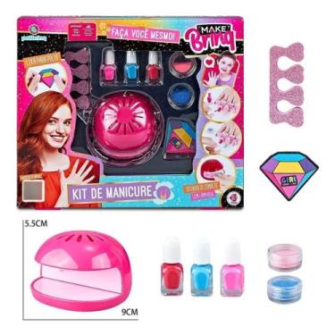 Imagem de Kit Manicure Infantil Cabine Esmalte Acessório Unha Decorada - Adijoma