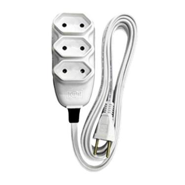 Imagem de Extensao Compacta Cabo Pp 3 Vias 3 Metros 10a Branco - Ilumi