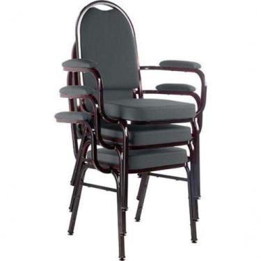 Imagem de Kit Com 3 Cadeiras Para Auditório Linha Hotel cor utilizada Cinza. - D