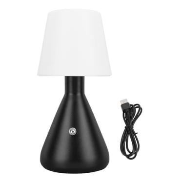 Imagem de Portátil Metal Desk Lamp 3 Cores Touch Control Cordless Stepless Regulável Lâmpada de mesa LED recarregável para Quarto Sala Ferro Art Design USB Powered