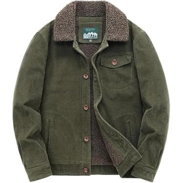 Imagem de Jaqueta De Veludo Cotelê Casual Mais Grossa De Mim, Army green, L