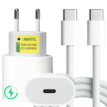 Imagem de Carregador Super Turbo 25W Ultra Rápido Tipo C e USB Com Carregamento Rápido + Cabo Tipo C Compatível Com Todos Aparelhos Type C Homologado pela Anatel