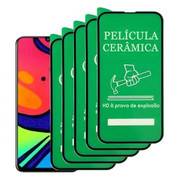 Imagem de 5 Películas Protetora de Cerâmica Compatível Samsung Galaxy M21S Cobertura Total, Não Quebra