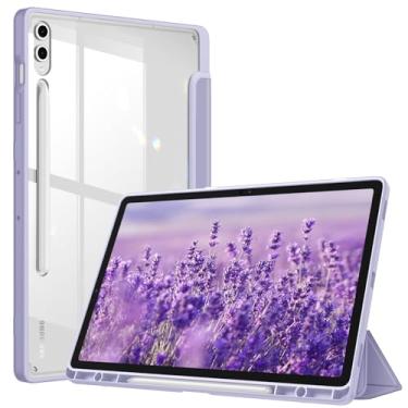 Imagem de FINTIE Capa Hybrid Slim Para Samsung Galaxy Tab S10 Plus 2024 / S9 Fe 5G 12,4" 2023 Com Suporte S Pen, À Prova De Choque, Traseira Transparente, Ativação/Repouso Automático, Lilás