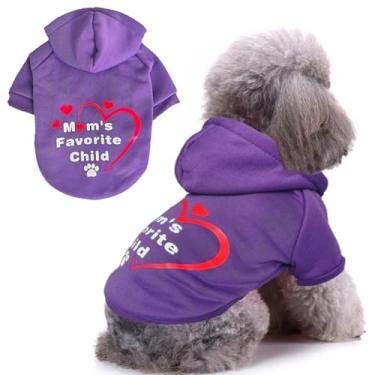 Imagem de Jecikelon Moletom com capuz para cães com estampa de inverno, roupas quentes para cães pequenos, chihuahua, roupas para filhotes de cachorro (roxo, grande)