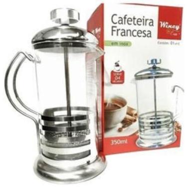 Imagem de Cafeteira Prensa - Cremeira 350ml + Conjunto 4 Xícaras 120ml - Kadê