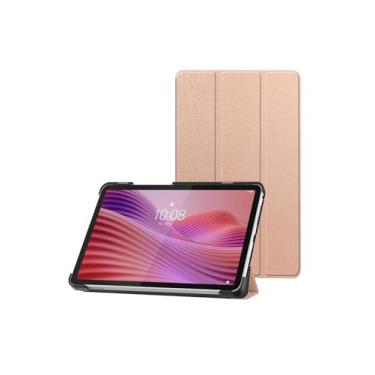 Imagem de Capa para tablet Android Lenovo Tab One 2025 TB305FU de 8,7 polegadas, capa de couro PU WUNIAK ultra leve e fina com design de slot para caneta, ouro rosa