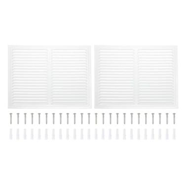 Imagem de PATIKIL Ventilação de ventilação de sótão de 40,6 x 40,6 cm, 2 peças de liga de alumínio retangular para piso HVAC capas de ventilação de ar grade de retorno de metal com tela de malha e parafuso para