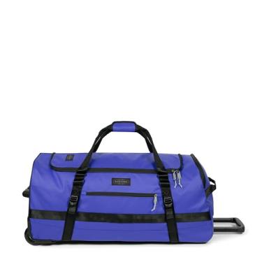 Imagem de EASTPAK Mochila esportiva com rodas M – 60L com alça telescópica, alças de mochila conversíveis, acabamento à prova de intempéries e alças de engrenagem, azul encerado