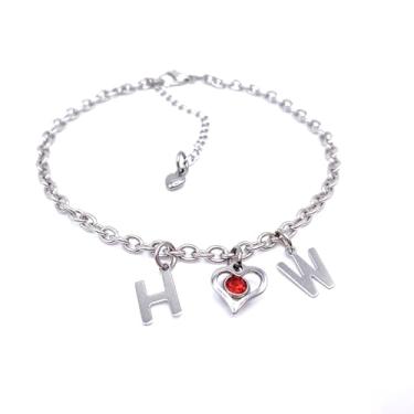 Imagem de Tornozeleira ou pulseira HW Hotwife para mulheres, Average, Aço inoxidável, Ágata