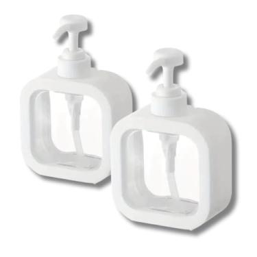 Imagem de Porta Sabonete e Detergente Líquido 330ml com Trava – Branco, Ideal para Banheiro e Cozinha (2)