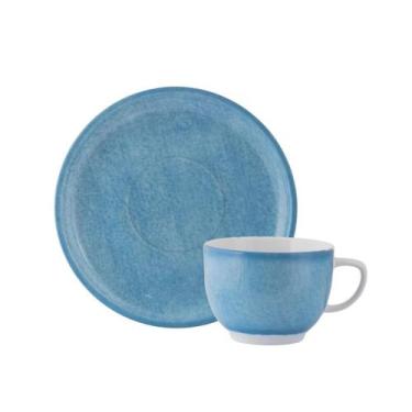 Imagem de Xicara Chá com Pires 200ml Porcelana Schmidt - Dec. Jeans 2426, 2426, 