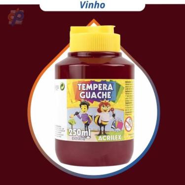 Imagem de Tinta Guache Acrilex 250 ml - Cores, Tinta Guache Vinho