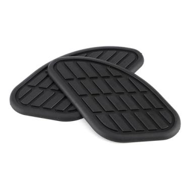 Imagem de SPYMINNPOO Motorcycle Tank Pad a Tanque de Combustível Pad Decalques de Garra Vintage Universal Com Adesivo Duplo-lados para Proteção de Condução Confortável (Preto)