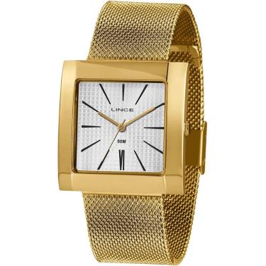 Imagem de Relógio LINCE feminino quadrado dourado LQG4654L B1KX