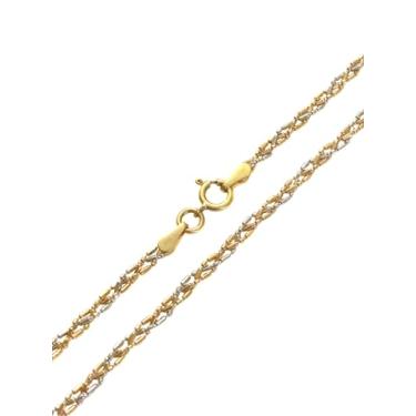 Imagem de Colar Corrente Feminina Pino E Bola Torcida 3 Cores Ouro 18k 750 Legítimo C/Estojo e Certificado