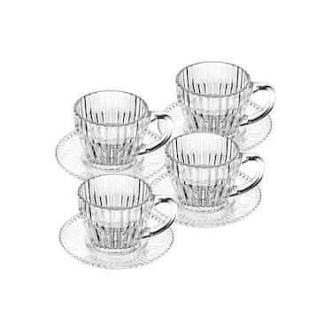 Imagem de Conjunto 4 Xícaras de Café Wolff Império 110ml com Pires Cristal Design Clássico