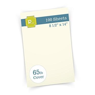 Imagem de Printure Cartolina de tamanho legal creme natural (21 x 35 cm) - capa de 29,5 kg - ótima para papel de menu, documentos, programas (100 folhas)