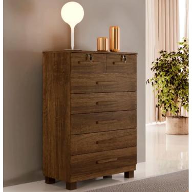 Imagem de Cômoda New Barcelona 7 Gavetas Benetil Móveis - Imbuia