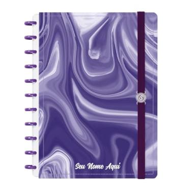 Imagem de Caderno de Disco Inteligente Personalizado Iscool G Lírico Abstrato Waves Roxo