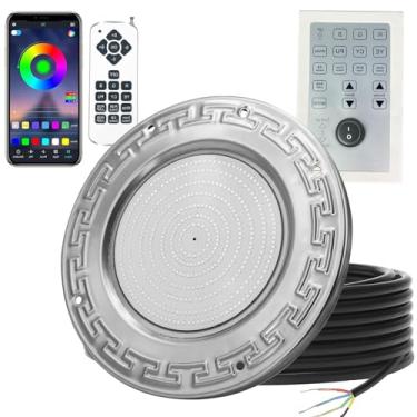 Imagem de Luzes de piscina de 25 cm para piscina enterrada, luz LED de mudança de cor de 60 W com aplicativo/controle remoto/controle, 12 V de baixa tensão IP68 à prova d'água para nicho molhado, luzes de