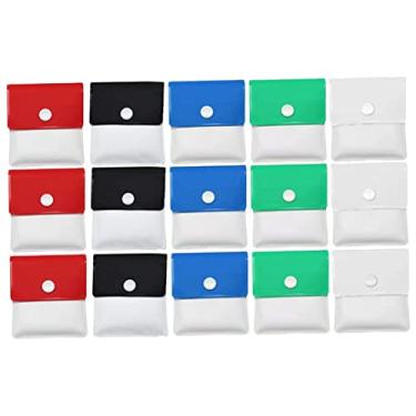 Imagem de Cinzeiro de bolso portátil, pacote com 15 unidades de PVC resistente ao fogo, bolsa de cinzas de viagem com chaveiro, à prova de vazamento e à prova de odor para caminhadas e acampamento