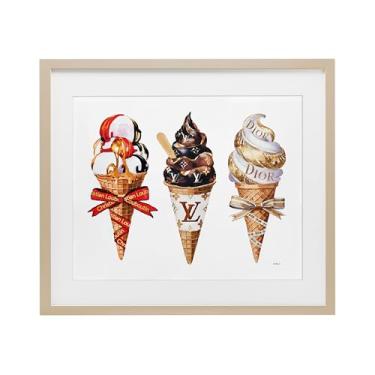 Imagem de Stupell Industries Impressão emoldurada de bétula de sorvete gourmet de luxo sob vidro por Amanda Greenwood, 43 x 53 cm