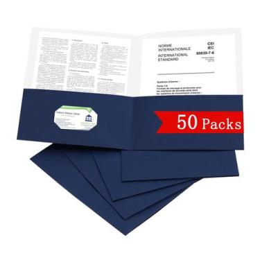Imagem de Pastas de arquivo Zzrywuty Two Pocket com slot para cartão de visita x
