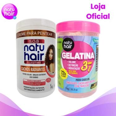 Imagem de Kit Definição Creme para pentear NatuHair S.O.S Cachos Radiantes 1kg +