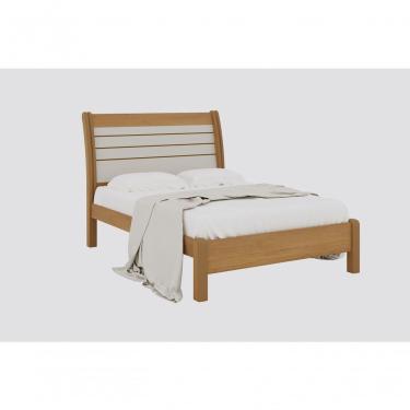 Imagem de Cama Casal Com Detalhe Esmeralda Plus - D Doro Cinamomo/off White/ripado