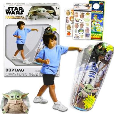 Imagem de Baby Yoda Store Bolsa De Ombro Mandaloriana Para Crianças - Pacote Brinquedos Star Wars Com O Bebê Socando E Brincando Ao Ar Livre, Além Adesivos Mais, Exercício