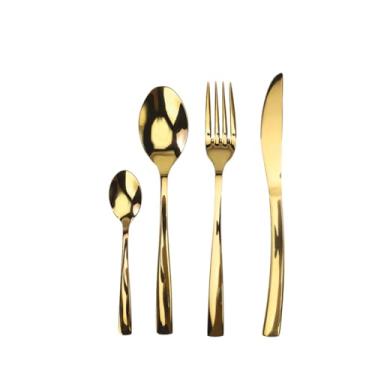 Imagem de Faqueiro com 24 Peças em Aço Inox, Cor Dourada, Cromus