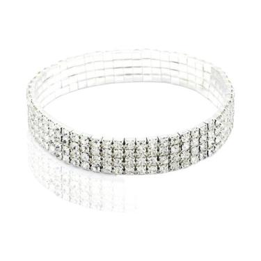 Imagem de Tornozeleira Feminina Multicamadas Com Strass, Tornozeleira De Cristal
