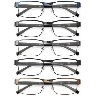 Imagem de Óculos de leitura JOLISU Blue Light Blocking Metal Frame 5PCS