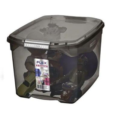 Imagem de Caixa Organizadora Media 29 Litros Litros Preta Fume - sanremo