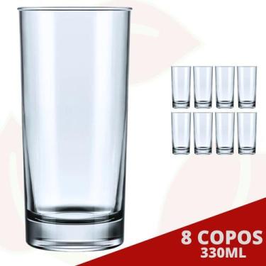 Imagem de 8 Copo Brooklyn Transparente 330ML Bartender Long Drink Suco - NADIR F