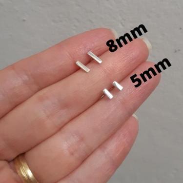 Imagem de brinco feminino palito 5mm de prata legitima 925 - Isa Roncari joias