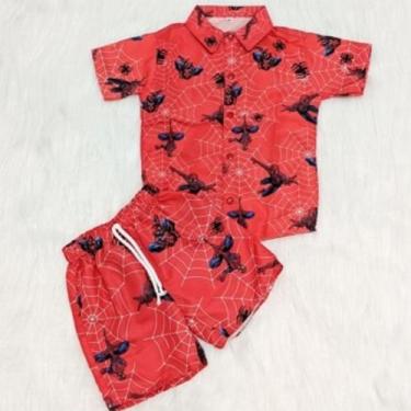 Imagem de Conjunto Menino Mauricinho Temático Homem Aranha Vermelho - EDYNHOKIDS