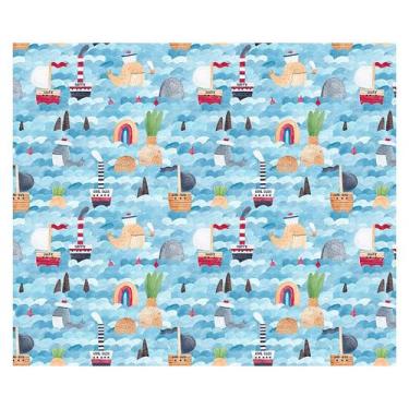 Imagem de Papel de Parede Adesivo Infantil Marítimo Barcos Quarto Menino - 661pc