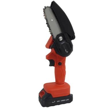 Imagem de Mini Motosserra Elétrica à Bateria Portátil 24V 3000 mAh Bivolt Import