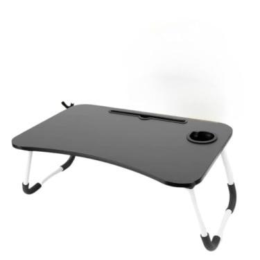Imagem de Mesa para Notebook Mesinha para Computador Portátil Cama para estudos com Gaveta Dobravel(Mesa Preta SEM Gaveta)