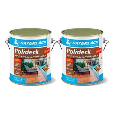 Imagem de Kit 2 Sayerlack Polideck Semi-brilho 3,6lt Hidrorrepelente Madeira, Ip