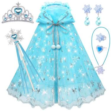 Imagem de Roupas de vestir de princesa para meninas de 3 a 9 anos com acessórios