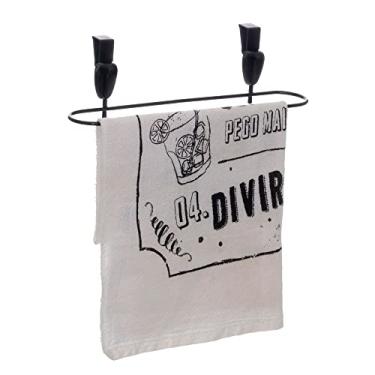 Imagem de Porta Panos de Pratos Para Porta de Armário - Linha Prática Preto com Preto