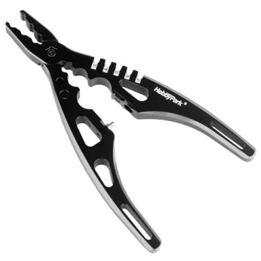 Imagem de HobbyPark Multi-Function RC Shock Pliers Tool RC Shock Shaft & Tie Rod Clamp, Ball Link Remover for 1/8 1/10 RC Car Truck Crawler Buggy Drift (Black & Silver)