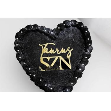 Imagem de Topos de bolo de touro, acrílico dourado touro energia/decoração de bolo estação de touro, decoração de cupcake de aniversário de abril maio, horóscopo astrologia, suprimentos para festa de