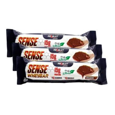 Imagem de Kit 3 Barra de proteína Sense Whey Bar Absolut Nutrition Sabor Brigade