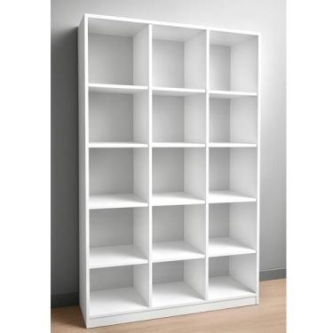 Imagem de Estante Livreiro Colméia 15 Nichos Organizador Moderno Loja Casa Escri